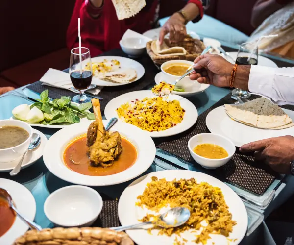 Traditional Indian street food preparation at Amakari